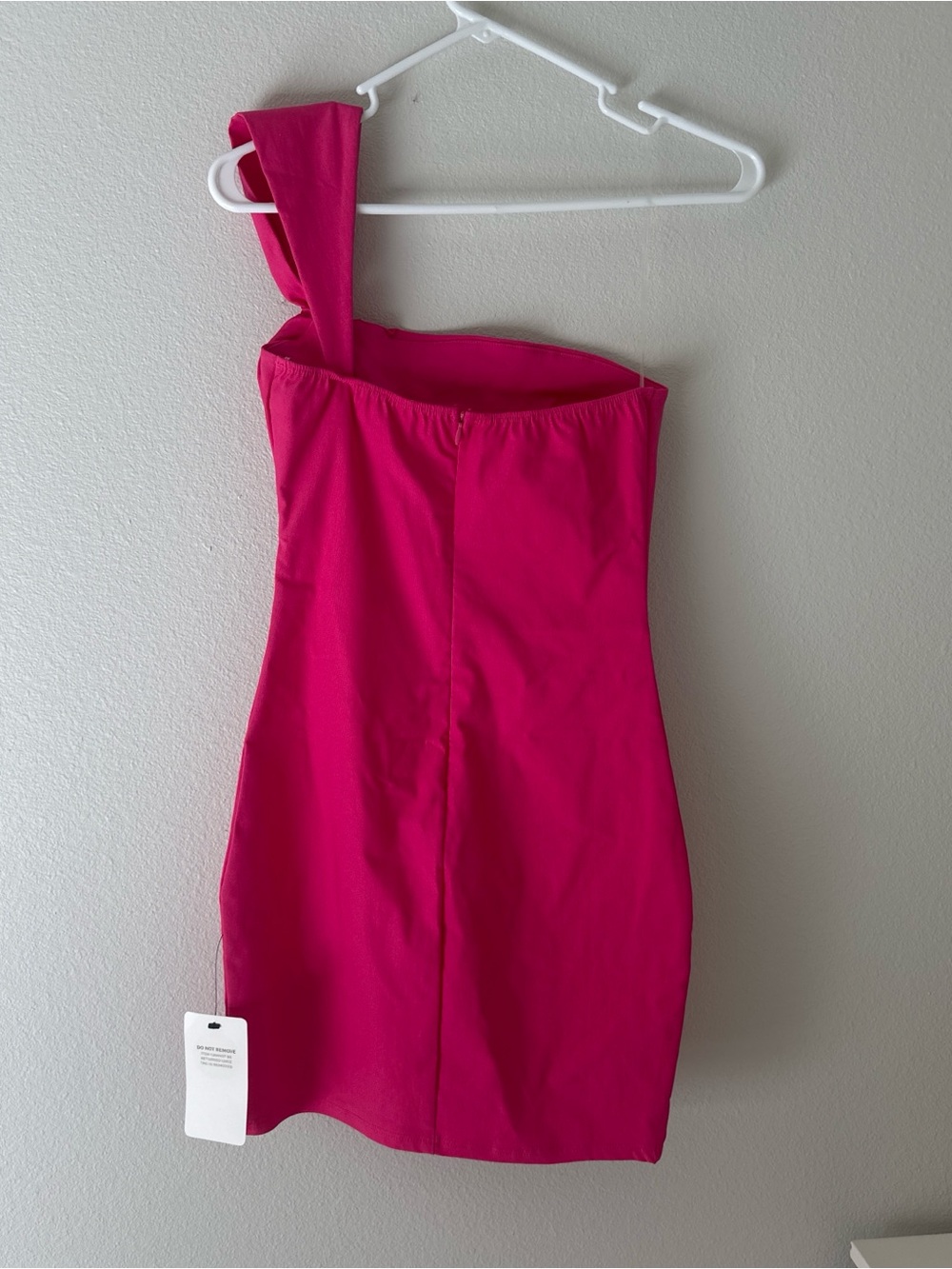 American Threads One-Shoulder Fuchsia Tie-Shoulder Dress - Picture 2 of 2